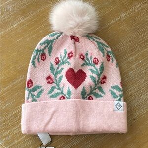 Vera Bradley Pink Floral Heart Beanie